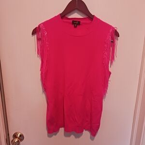 Vibrant Pink Fringe Tank Top